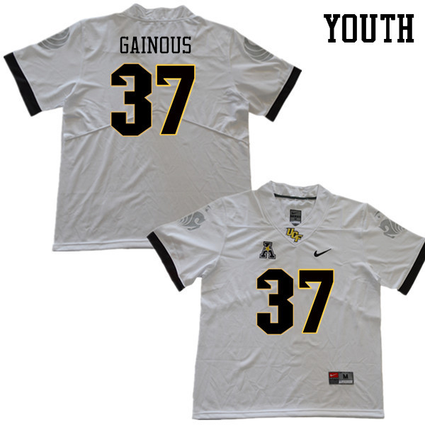Youth #37 Derek Gainous UCF Knights College Football Jerseys Sale-White